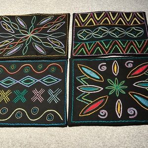 Embroidered placemats set of 4